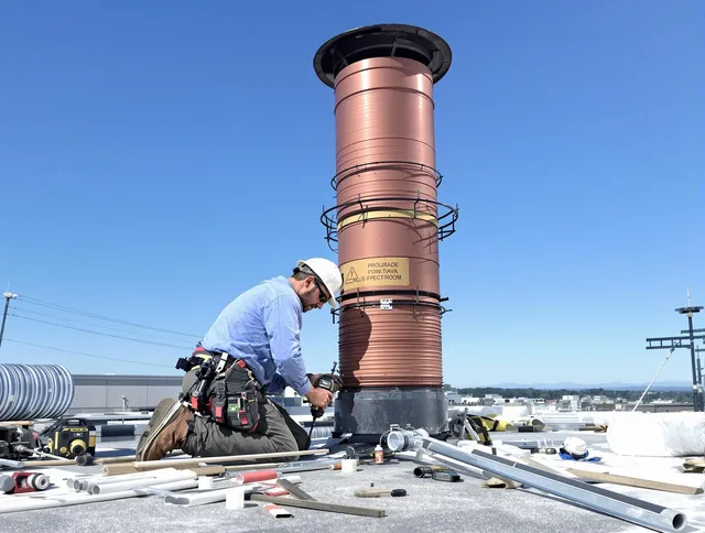 Installed chimney liner by West Warwick Chimney Sweep in West Warwick, RI
