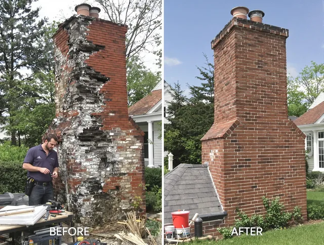 West Warwick Chimney Sweep performing a full chimney restoration in West Warwick, RI