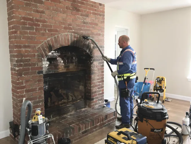 West Warwick Chimney Sweep expert performing detailed chimney sweep in West Warwick, RI