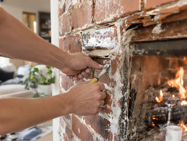 Routine fireplace repair by West Warwick Chimney Sweep in West Warwick, RI